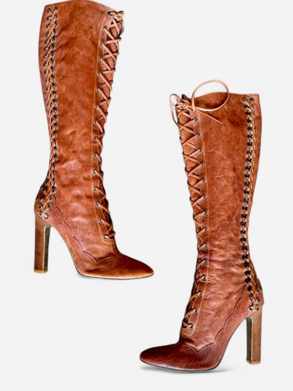 Roberto Cavalli Rare Runway Corset Lace-up Boots